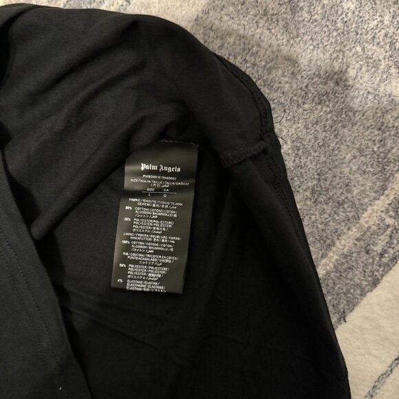 Palm Angels Yellow Grafitti Logo Black T-Shirt Size Large - Picture 4 of 4